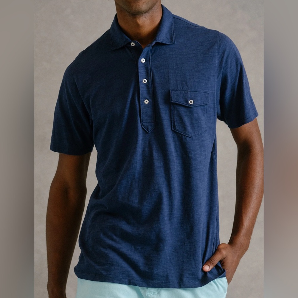 B Draddy Navy 4-button Polo, Men’s Medium